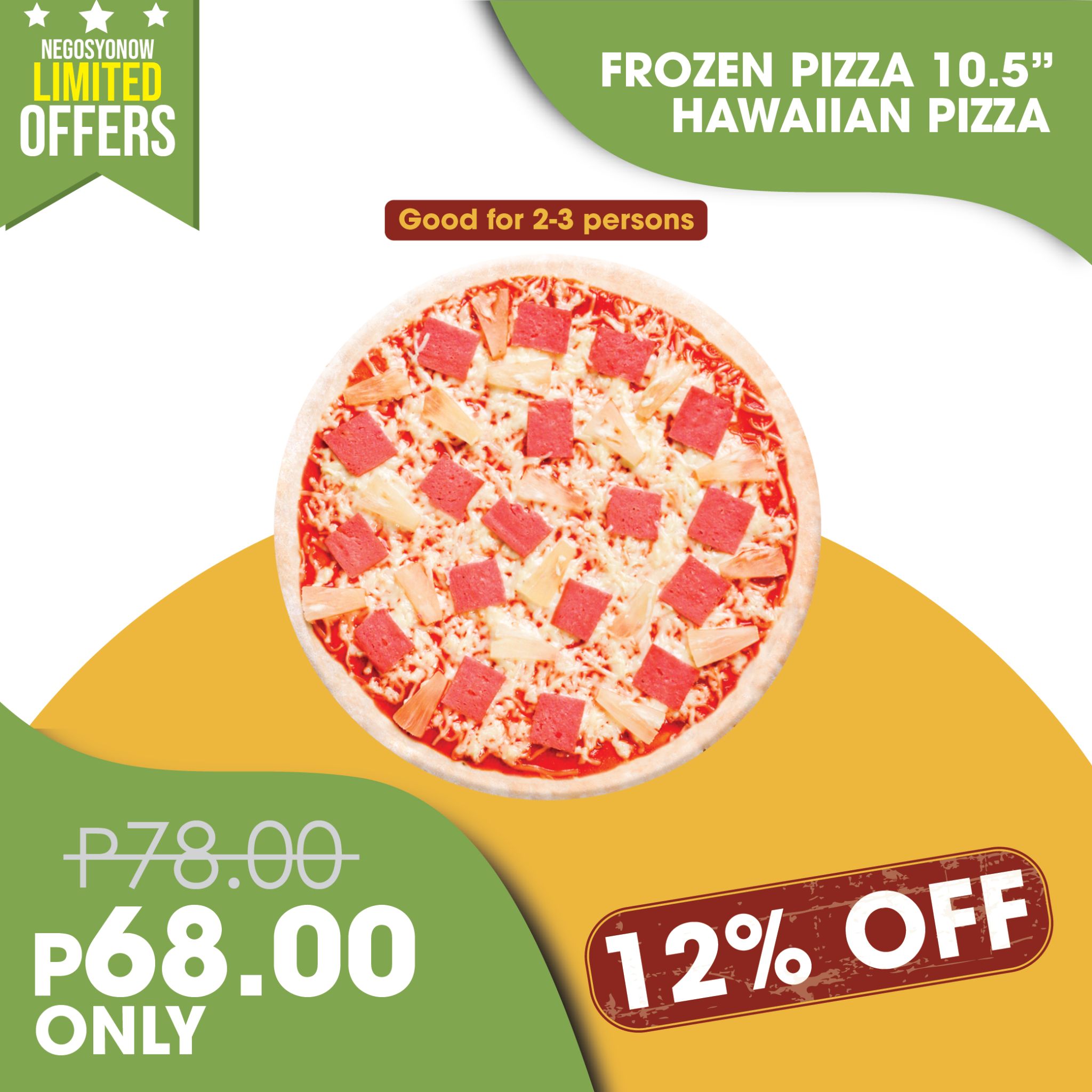 FB LIVE PROMO HAPPIZZA FROZEN HAWAIIAN PIZZA 10.5" 1 PC